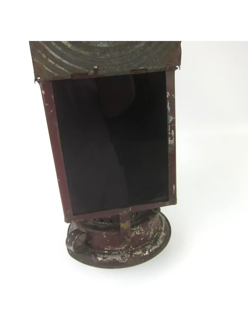 Antique Photography Darkroom Lantern Kerosene Oil Ruby Red Glass Burner Wick